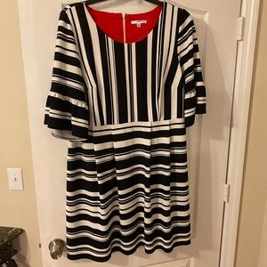 Black/white striped dress